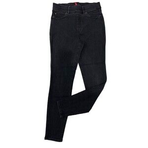 SPANX Charcoal Black Skinny Jeans Shaping Pull-On High Rise Stretch Women’s L